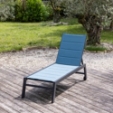 Bain de soleil BARBADOS en textilène bleu gris - aluminium anthracite